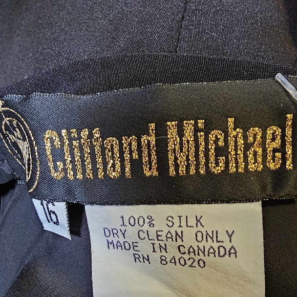 Clifford Michael Womens 100 Silk Maxi Skirt 16 Black Modest,Luxe - Picture 11 of 12